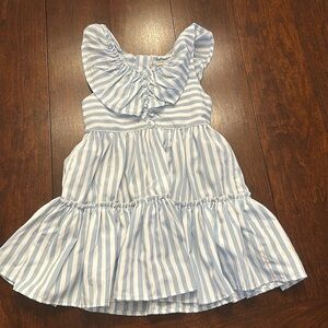 Excellent used condition girls blue and white striped dress size 4/5